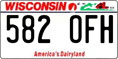 WI license plate 582OFH