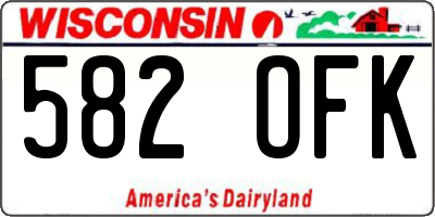 WI license plate 582OFK