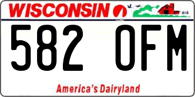 WI license plate 582OFM