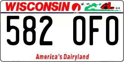 WI license plate 582OFO