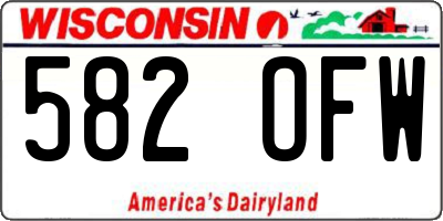 WI license plate 582OFW