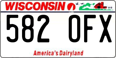 WI license plate 582OFX