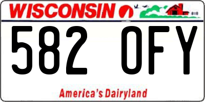 WI license plate 582OFY