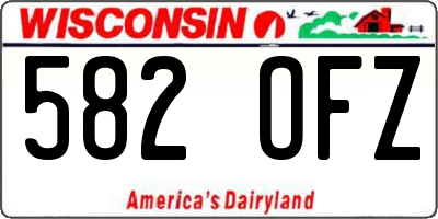 WI license plate 582OFZ