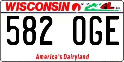 WI license plate 582OGE