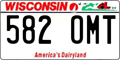 WI license plate 582OMT