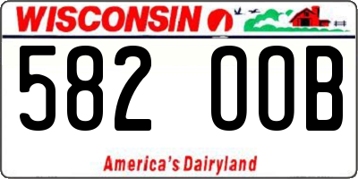 WI license plate 582OOB