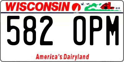 WI license plate 582OPM