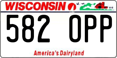 WI license plate 582OPP