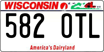 WI license plate 582OTL