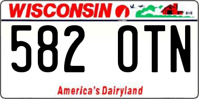 WI license plate 582OTN