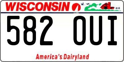 WI license plate 582OUI