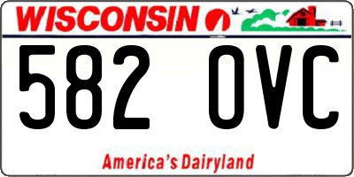 WI license plate 582OVC