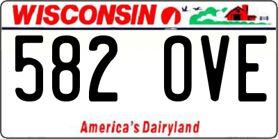 WI license plate 582OVE