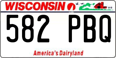 WI license plate 582PBQ