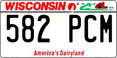 WI license plate 582PCM