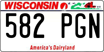 WI license plate 582PGN