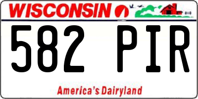 WI license plate 582PIR
