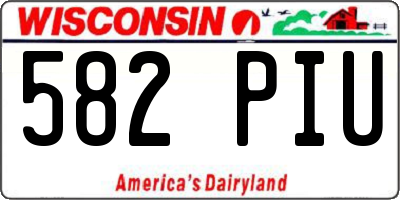 WI license plate 582PIU