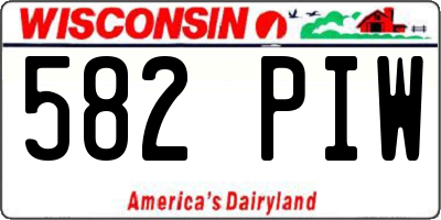 WI license plate 582PIW