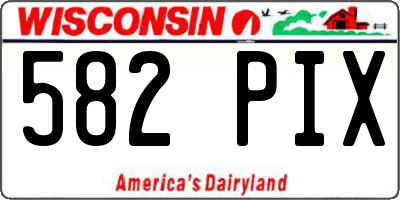 WI license plate 582PIX