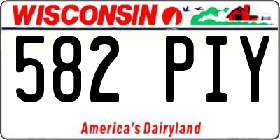WI license plate 582PIY
