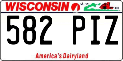 WI license plate 582PIZ