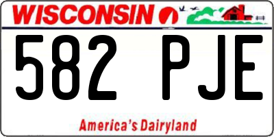WI license plate 582PJE