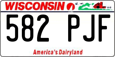 WI license plate 582PJF