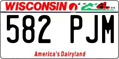 WI license plate 582PJM