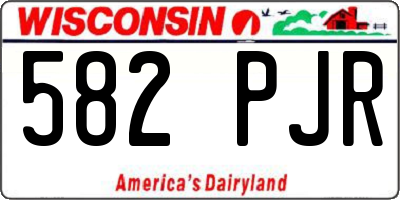 WI license plate 582PJR