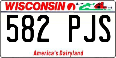 WI license plate 582PJS