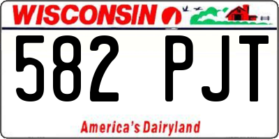WI license plate 582PJT