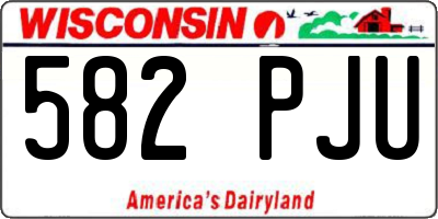 WI license plate 582PJU