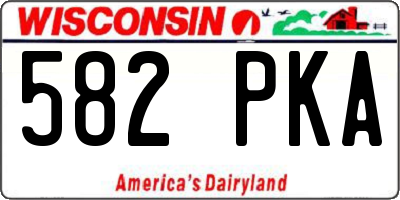 WI license plate 582PKA