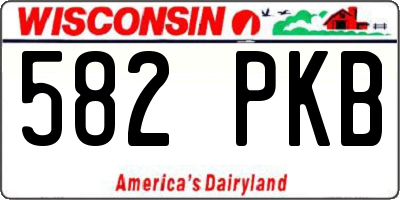 WI license plate 582PKB