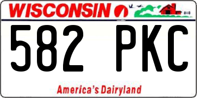 WI license plate 582PKC