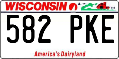 WI license plate 582PKE