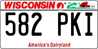 WI license plate 582PKI