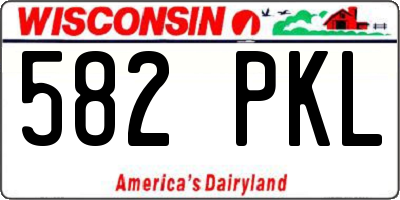 WI license plate 582PKL