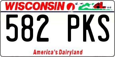 WI license plate 582PKS