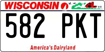 WI license plate 582PKT