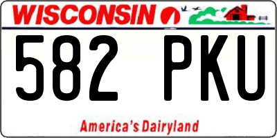 WI license plate 582PKU