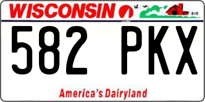 WI license plate 582PKX