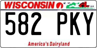 WI license plate 582PKY