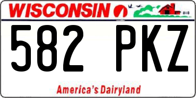 WI license plate 582PKZ