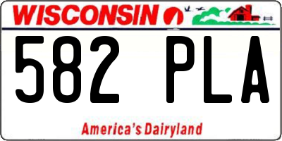 WI license plate 582PLA
