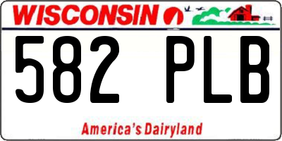 WI license plate 582PLB
