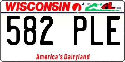 WI license plate 582PLE
