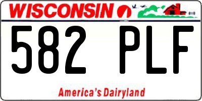 WI license plate 582PLF